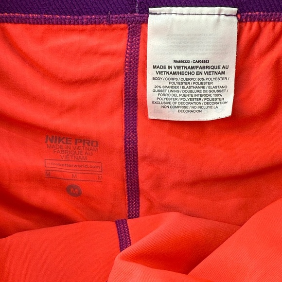 Nike Pro Purple and Pink Patterned Crop Leggings Women's Size M - Picture 4 of 8